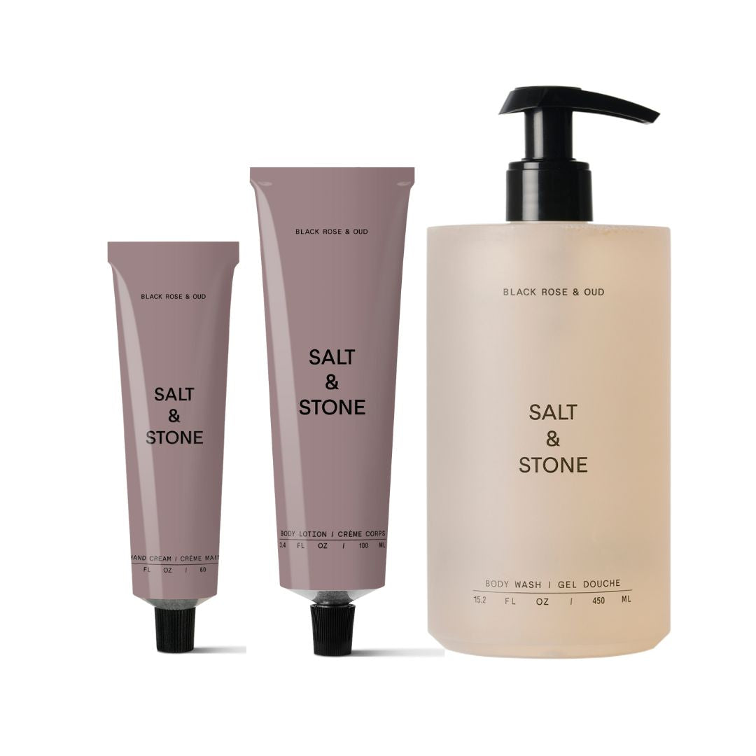 Black Rose & Oud body set | Dušas želeja, ķermeņa losjons un roku krēms