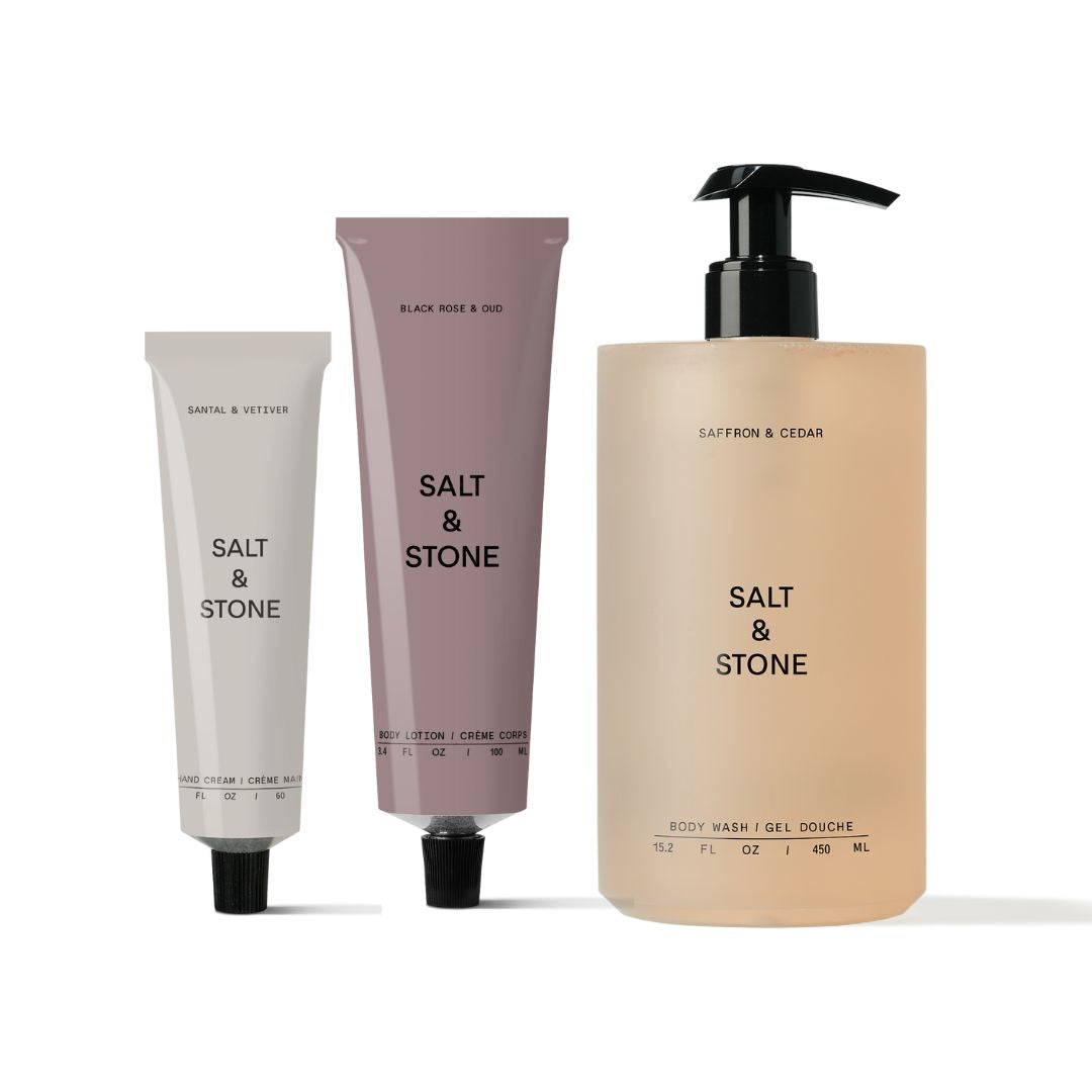 Salt & Stone Aroma MIX Body set | Dušas želeja, ķermeņa losjons un roku krēms