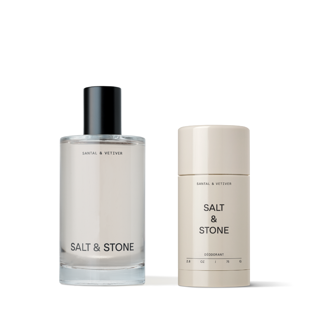 Two 'Salt & Stone' products on a white background