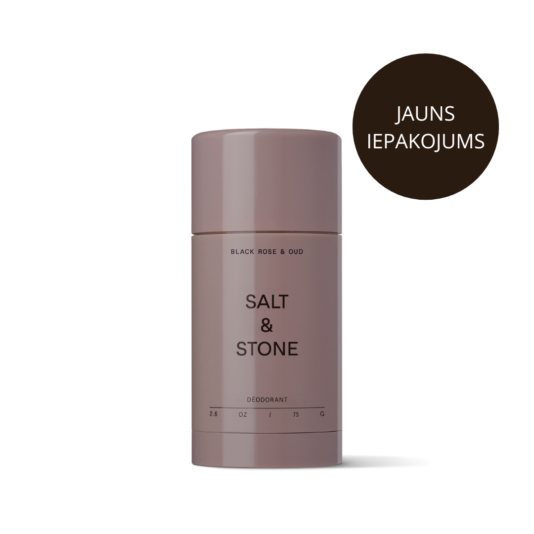 Salt & Stone Black Rose & Oud dabīgs krēmveida dezodorants bez alumīnija ar hialuronskābi un probiotikām ar melnās rozes, sandalkoka, ciedra un vetivera aromātu  I 75g